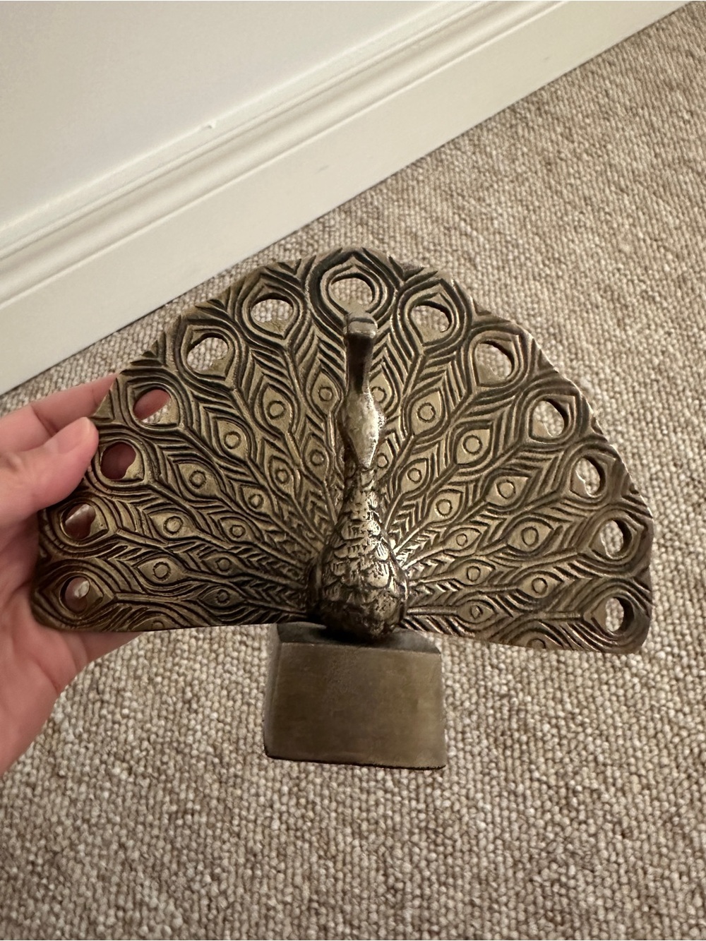 Anthropologie Brass Peacock Doorstop
